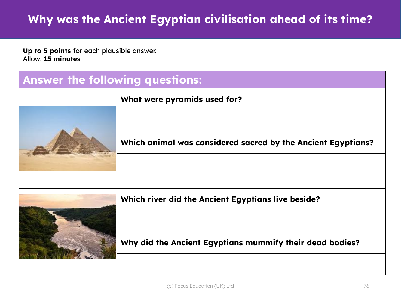 Mini quiz - Ancient Egypt