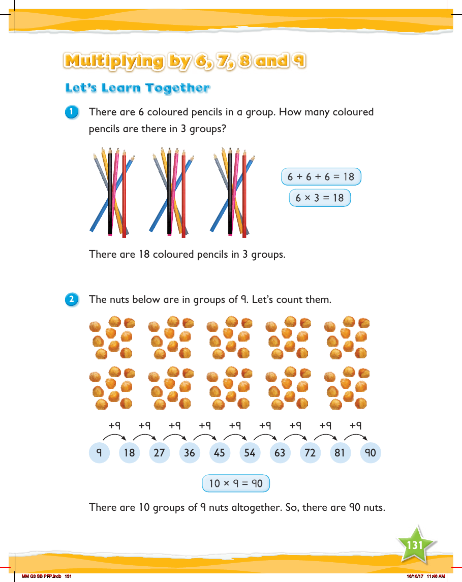 Max Maths, Year 3, Learn together, Multiplying by 6, 7, 8 and 9 (1)