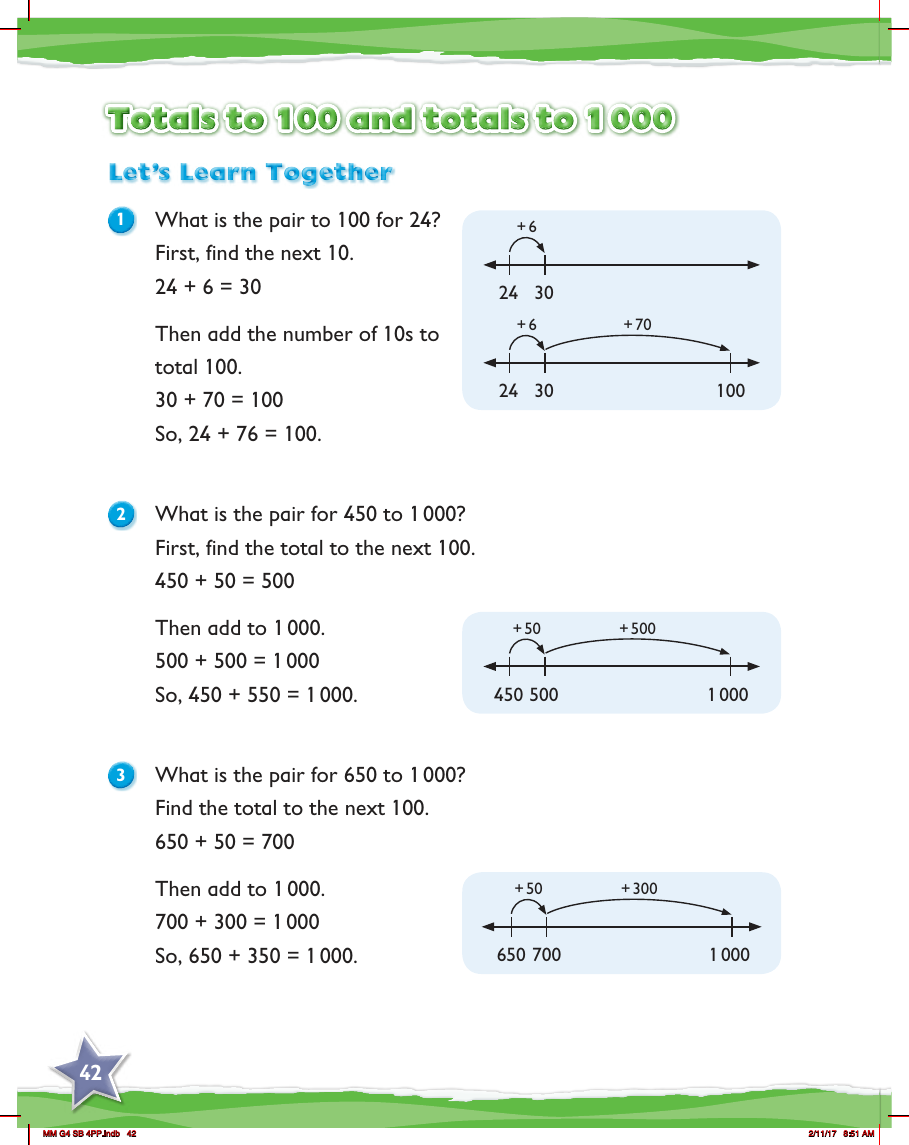 Max Maths, Year 4, Learn together, Totals to 100 and totals to 1000