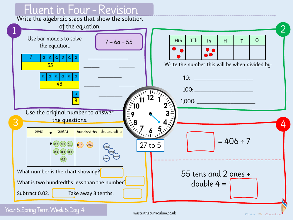 Algebra - Find pairs of values (1) - Starter