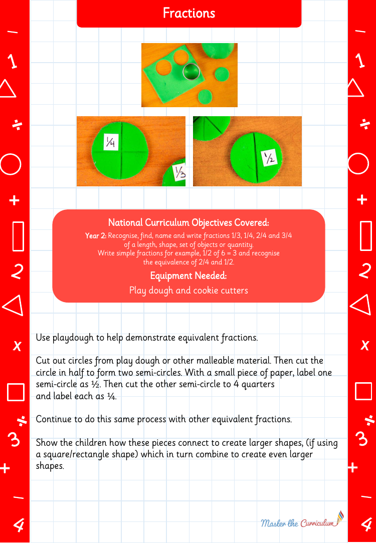 Fractions - Playdough - Practical Maths Activity