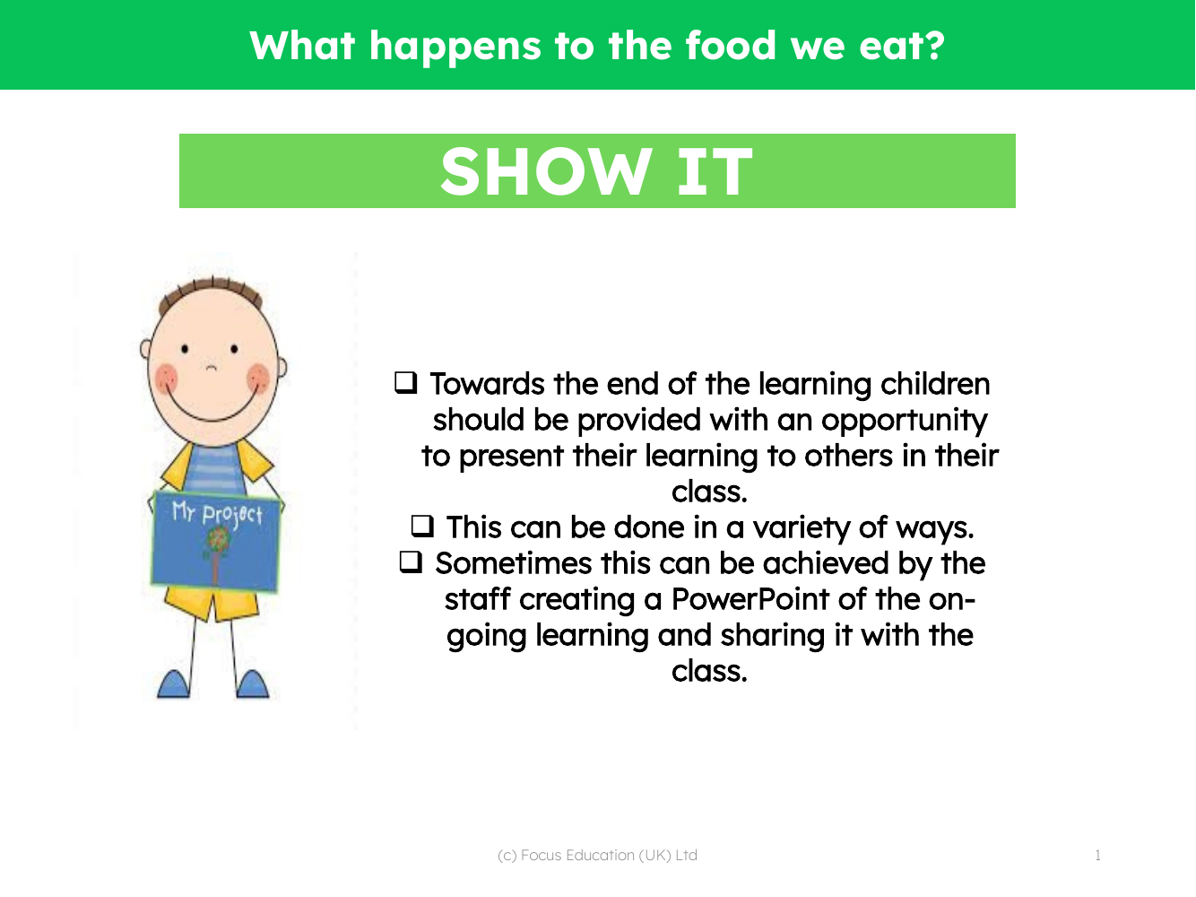 Show it! Group presentation - Digestive system - 3rd Grade