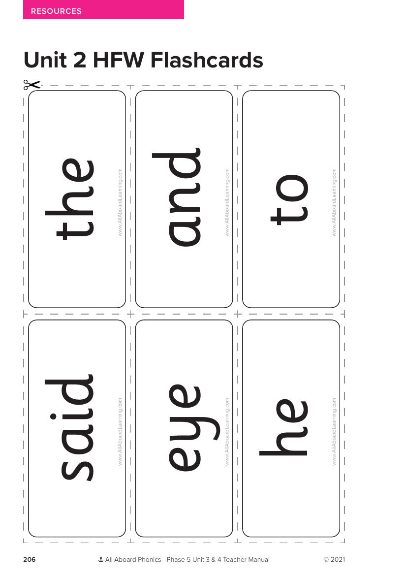 Unit 2 High Frequency Word Flashcards - Phonics Phase 5, unit 4 - Resource