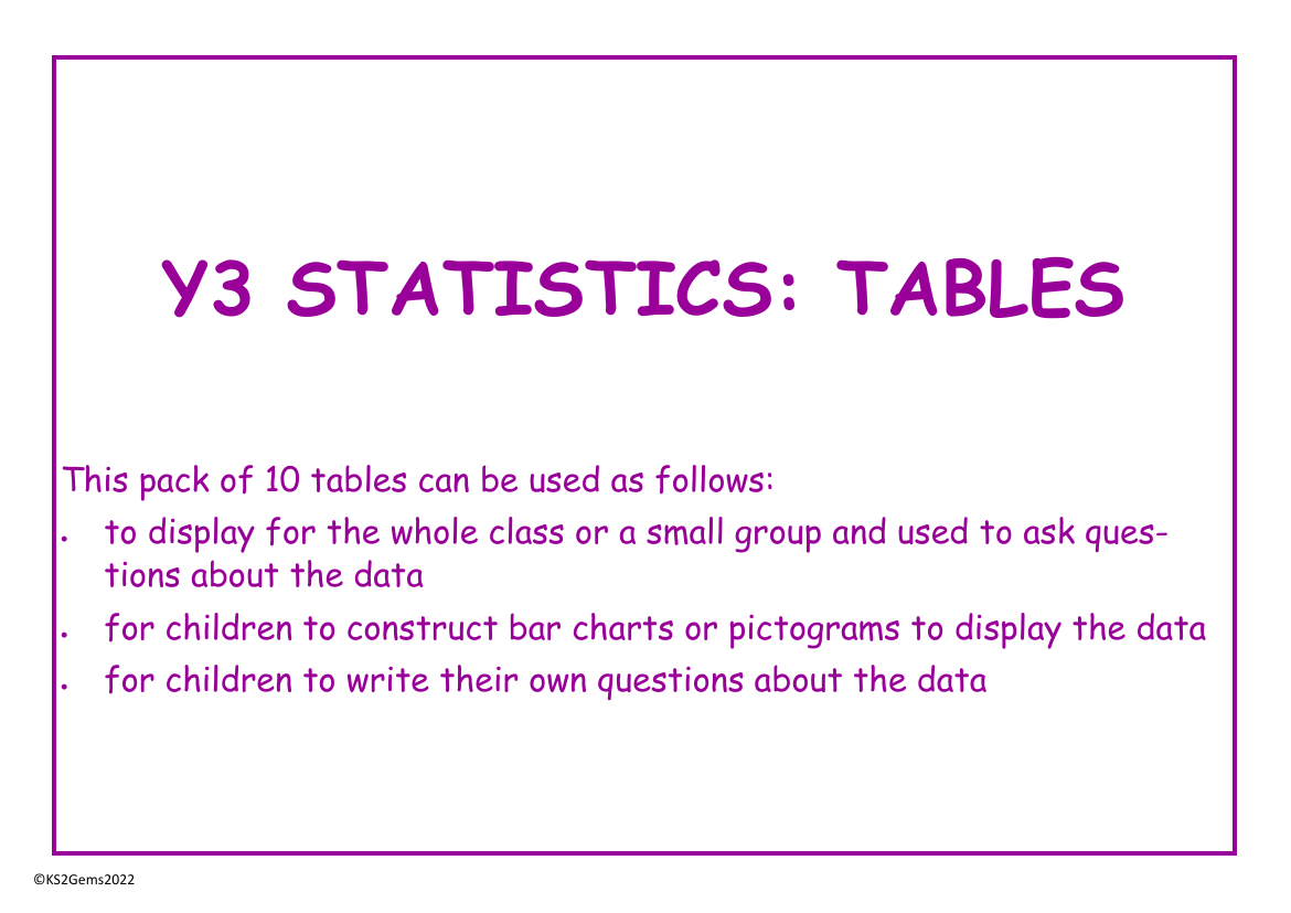 Interpreting tables