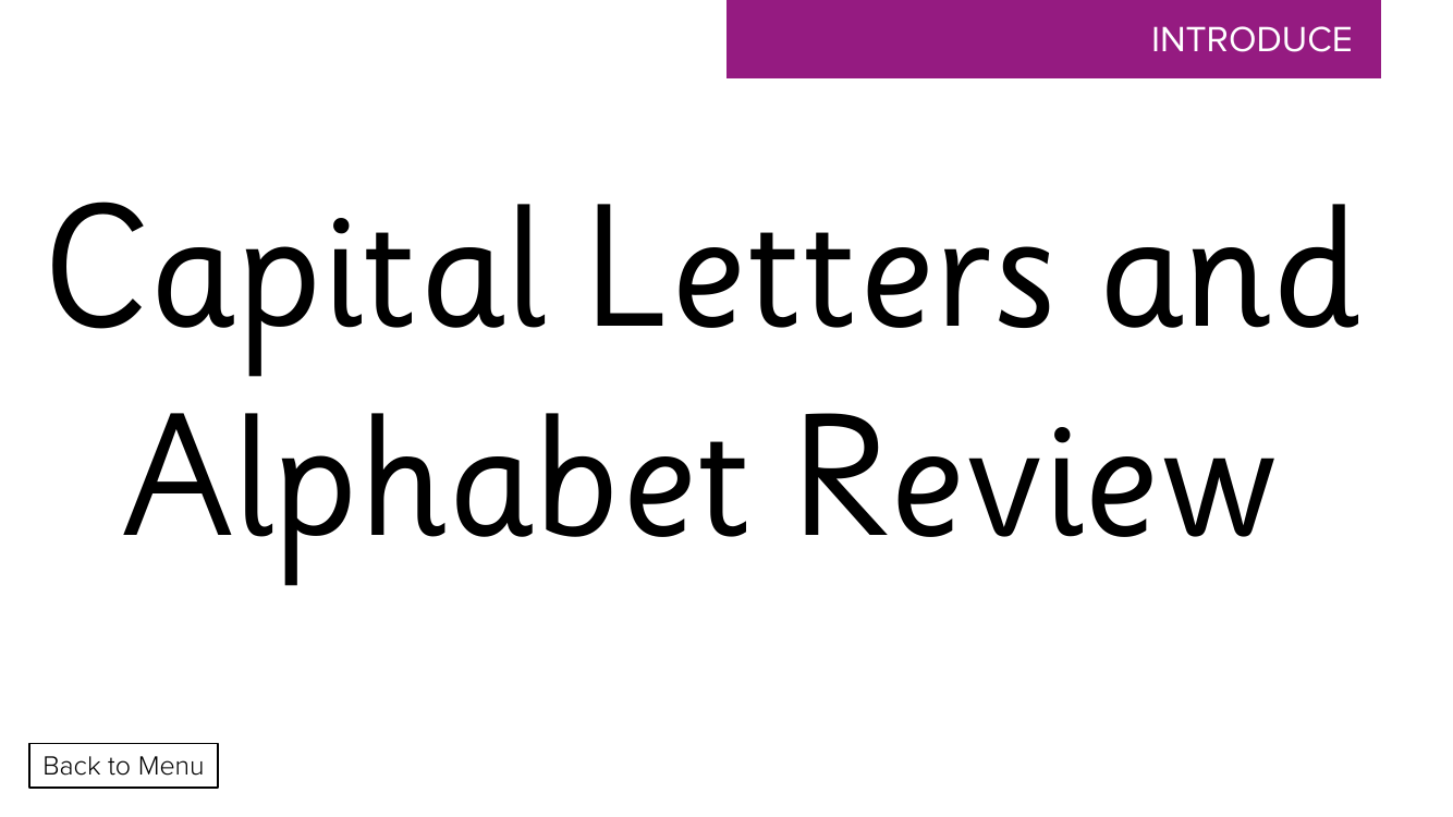 Week 8, lesson 1 Capital letters and Alphabet review - Phonics Phase 3,  - Presentation