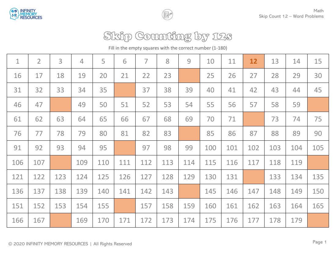 Skip Count(12) - Word Problems