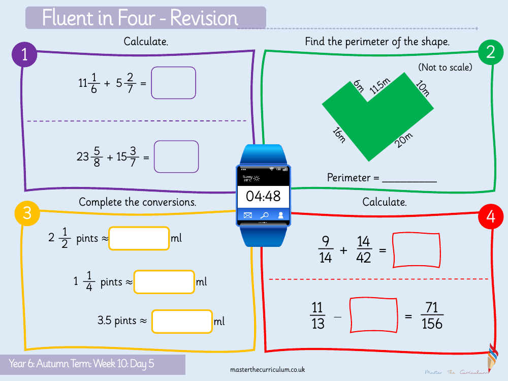 Fractions - Mix of multiplying and dividing - Starter