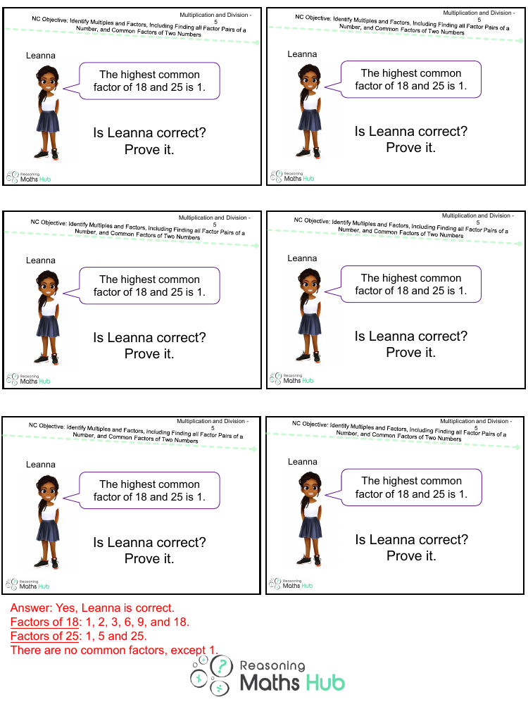 Identify Multiples and Factors 4 - Reasoning