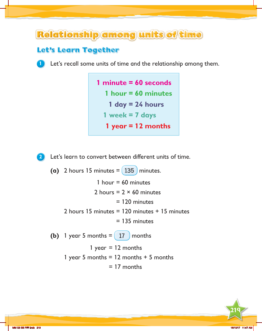 Max Maths, Year 3, Learn together, Relationship among units of time (1)