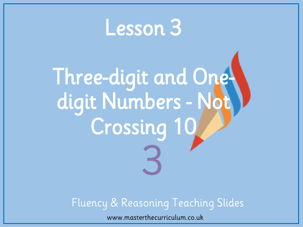 Addition and subtraction - Three-digit and one-digit numbers not crossing 10  - Presentation