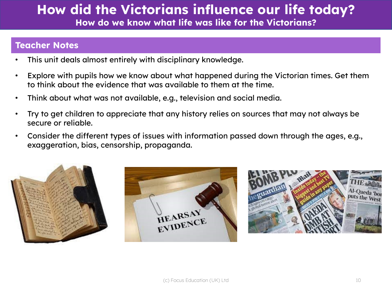 How do we know what life was like for the Victorians? - Teacher notes