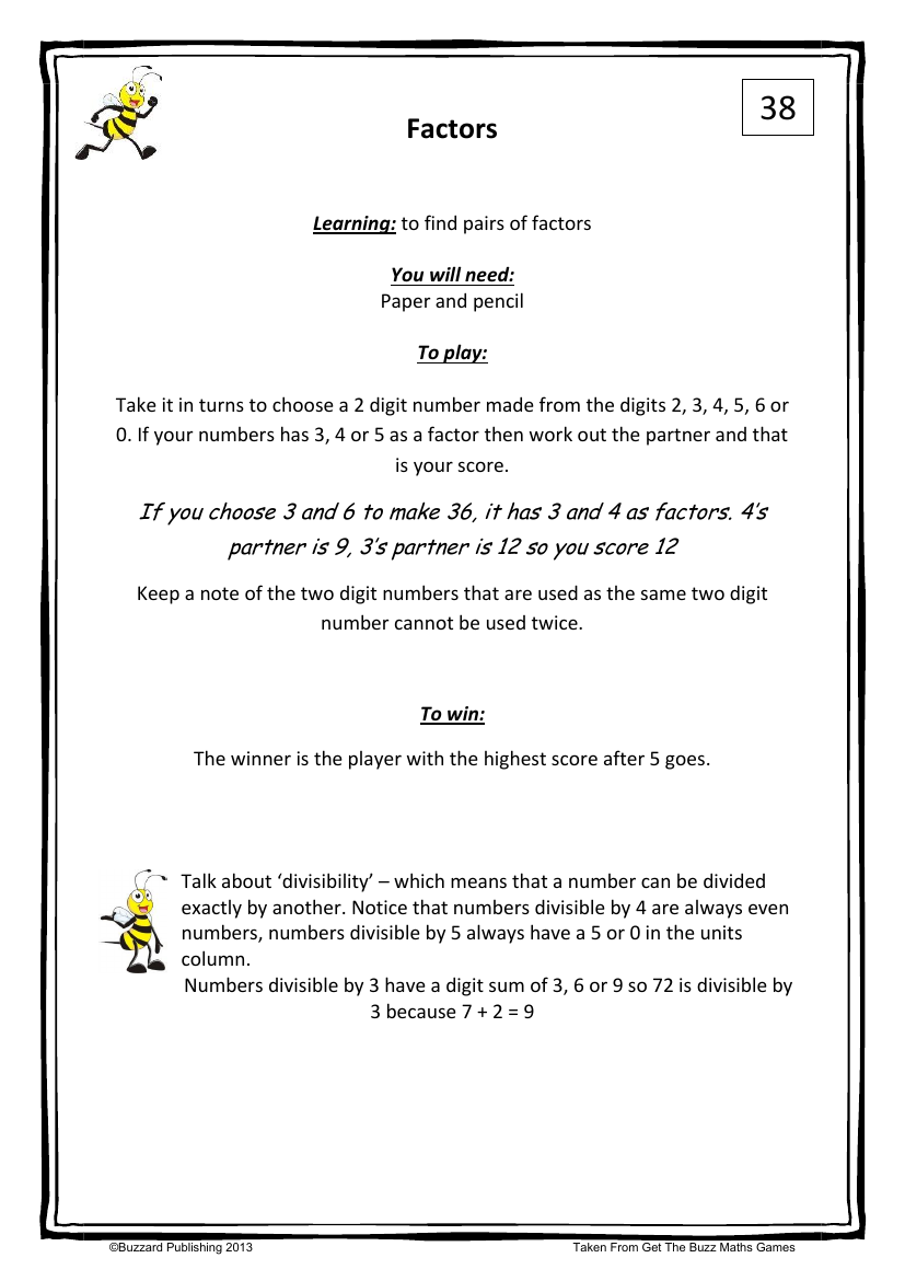 Factors - Find pairs of factors