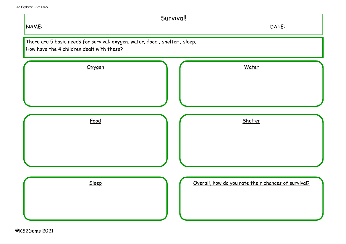 The Explorer - Session 9 - Survival