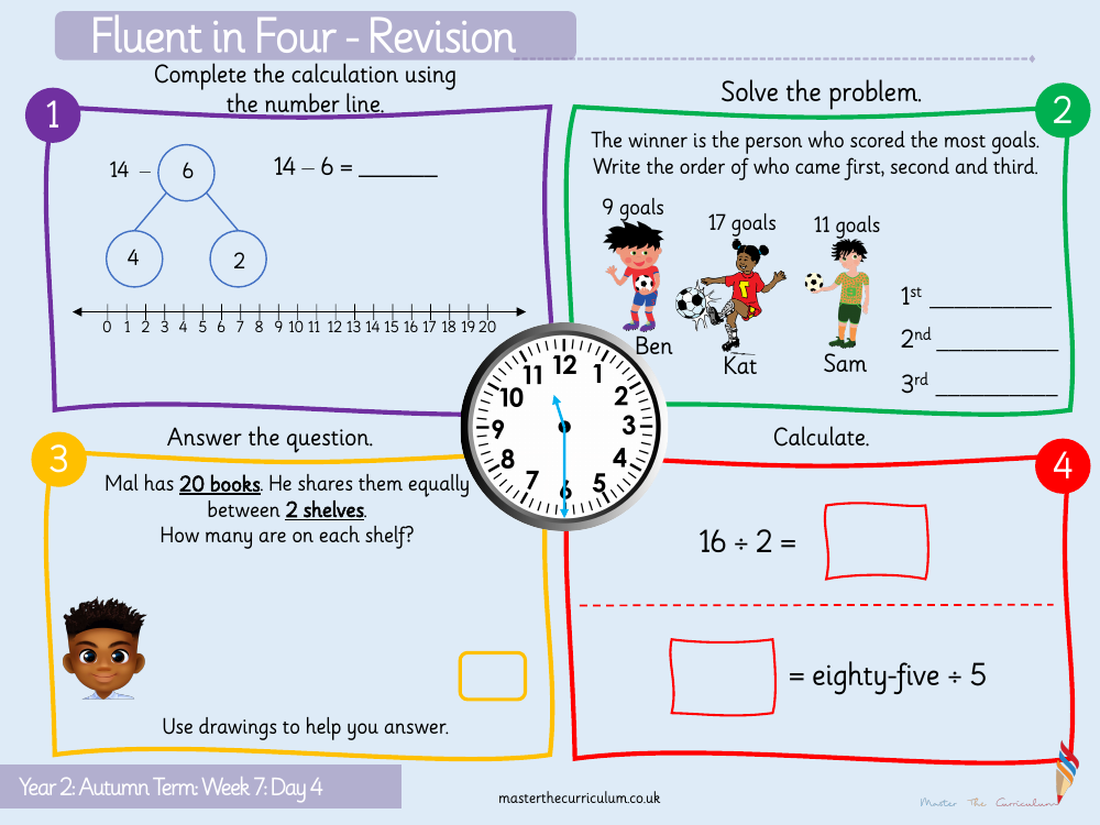 Addition and subtraction - Subtract one from two-digit numbers - Starter