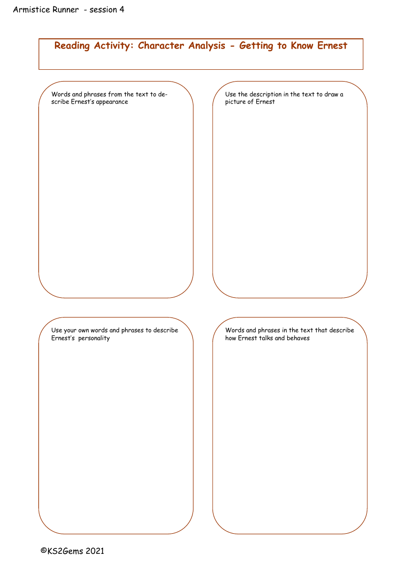 Armistice Runner - Session 4 - Character Analysis Ernest