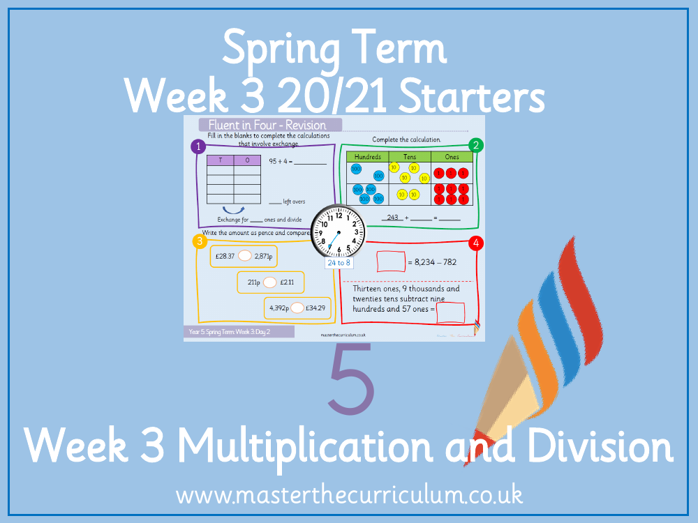 Multiplication and Division (2) - Divide 2-digits by 1-digit (remainder) - Starter