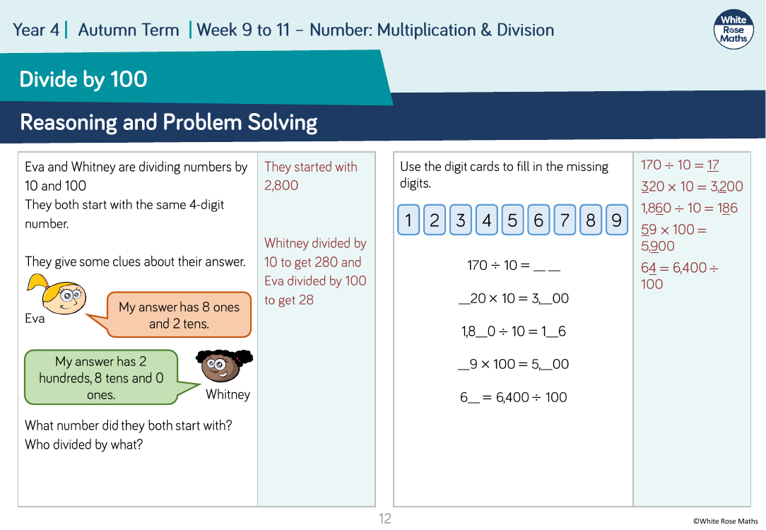 Divide by 100: Reasoning and Problem Solving