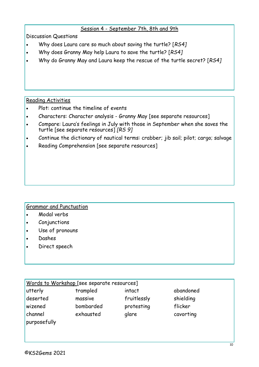 The Wreck of the Zanzibar - Session 4 - Worksheet