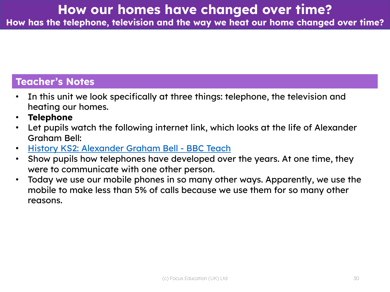 How has the telephone, television and the way we hear our home changed over time? - Teacher notes