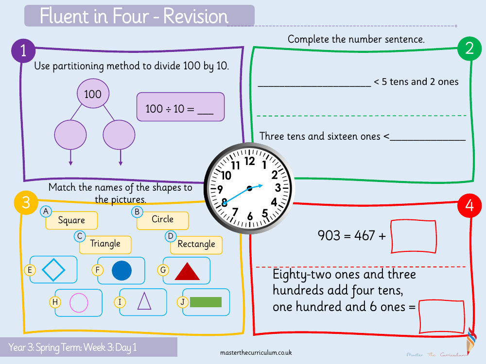 Multiplication and division - Divide with remainders activity - Starter