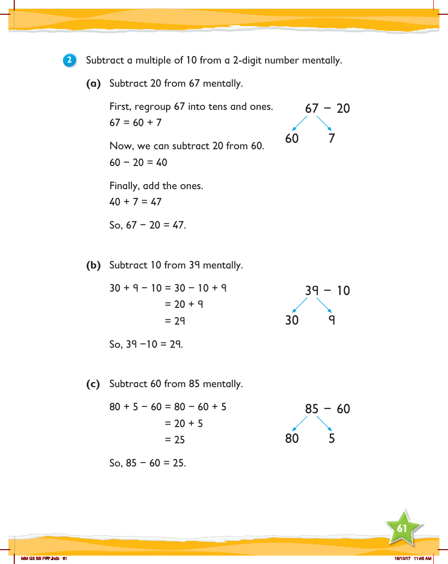 Max Maths, Year 3, Learn together, Review of subtraction facts and mental subtraction (2)