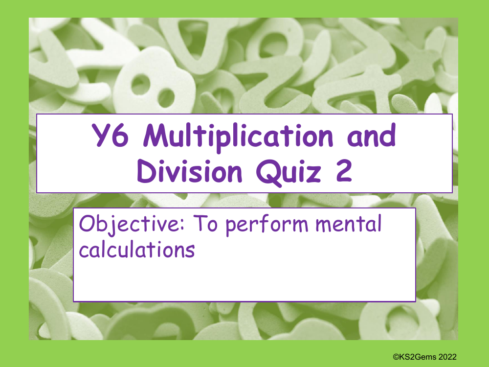 Mental division Quiz