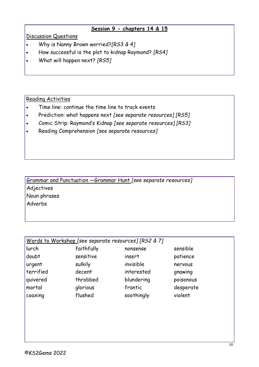 The Secret of Platform 13 - Session 9 - Worksheet