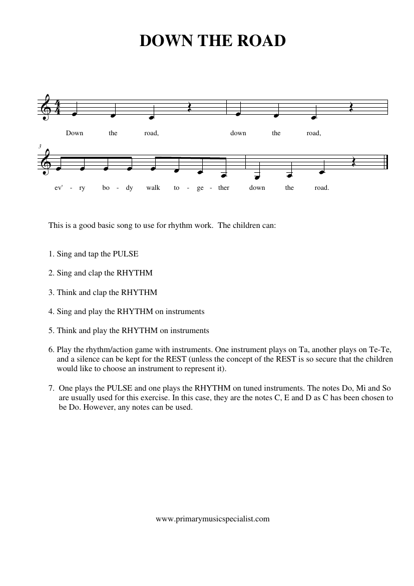 Instrumental Activity Book - Down the Road
