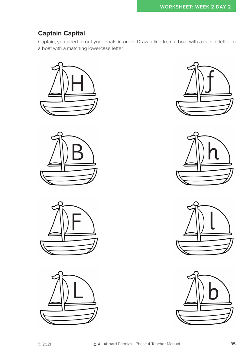 Week 2, lesson 3 Letters Lost at Sea letter formation activity - Worksheet