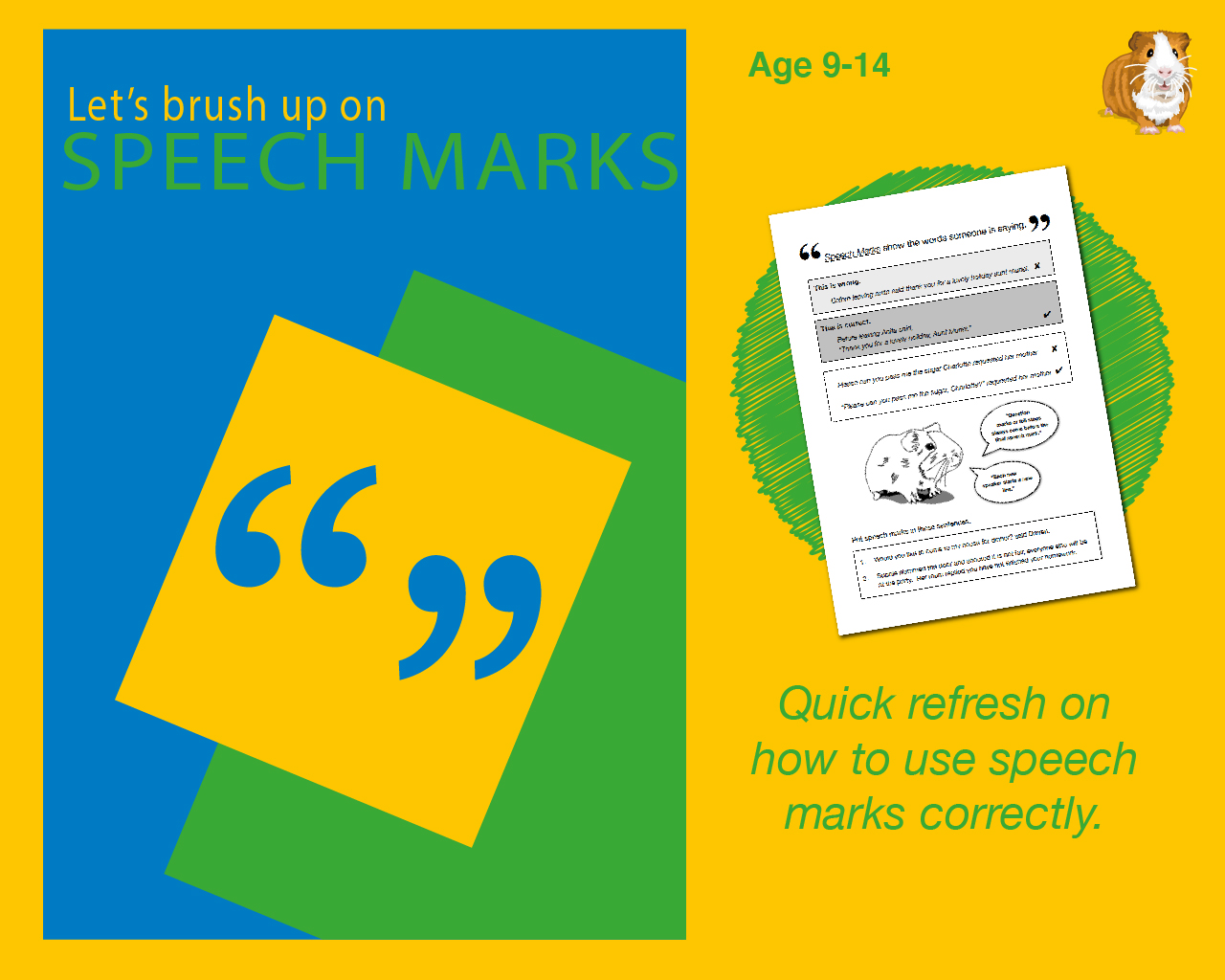 Brush Up On Using Speech Marks (9-14 years) - Teacher Notes