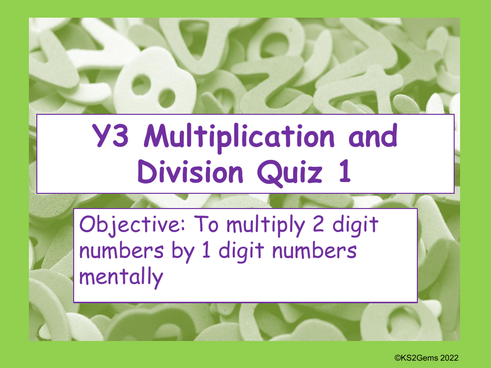 Multiplication and Division Quiz 1