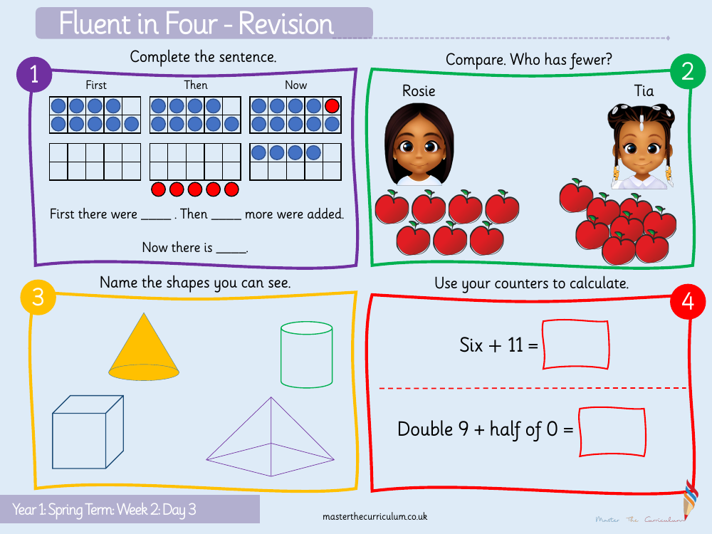 Addition and subtraction within 20 - Add ones using number bonds - Starter