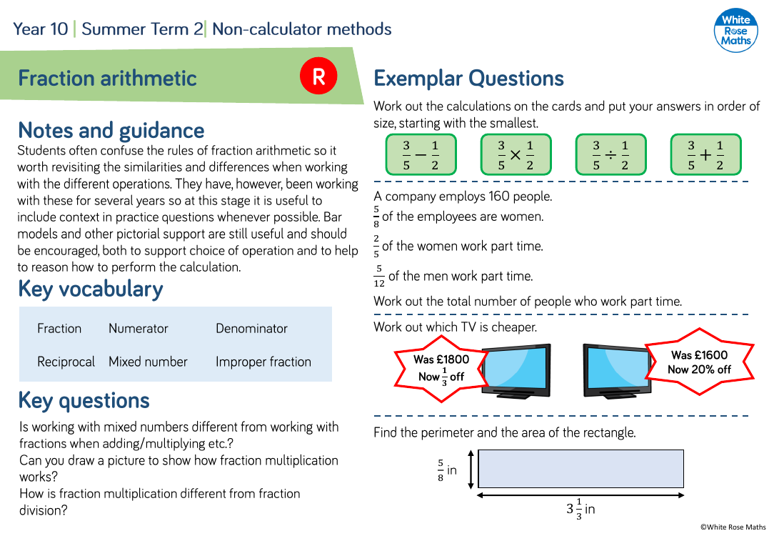 Fraction arithmetic: Questions