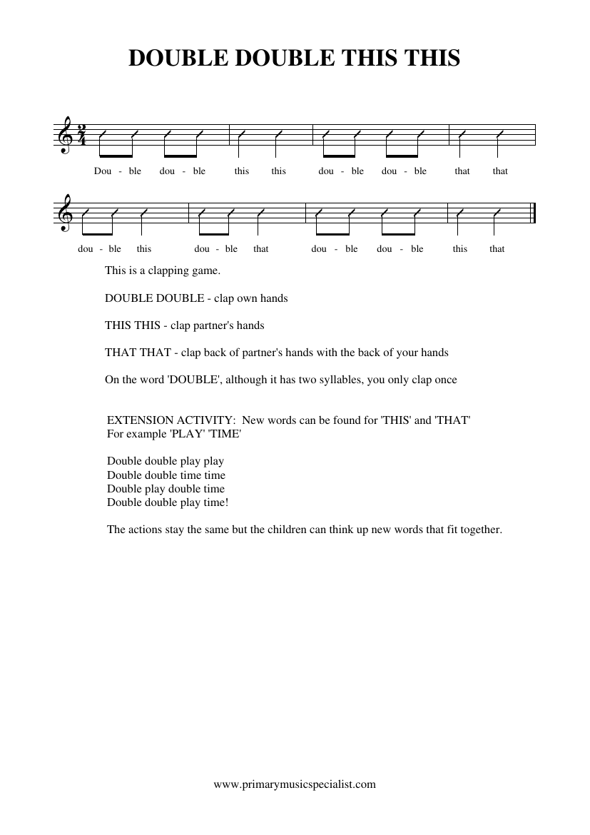 Rhythm Pulse Activity Book - Double Double This This