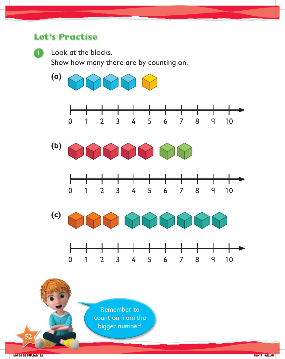 Max Maths, Year 1, Practice, Addition by counting on