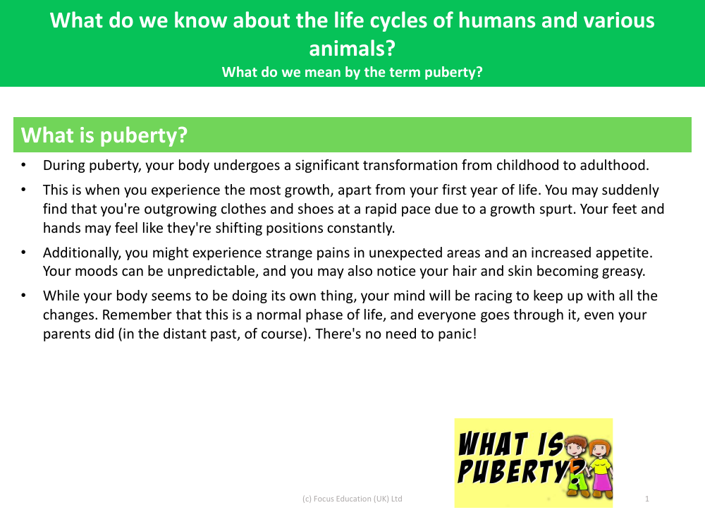 What is puberty? - Changes as you grow - Year 5