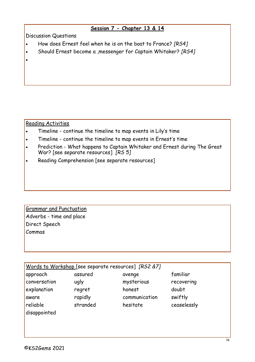 Armistice Runner - Session 7 - Worksheet