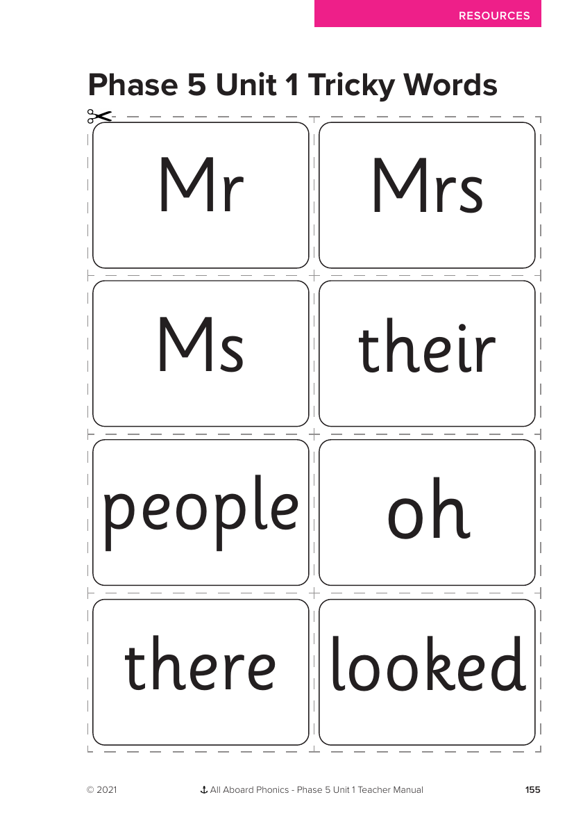 Phase 5 Unit 1 Tricky Words  - Phonics Phase 5, unit 1 - Resource