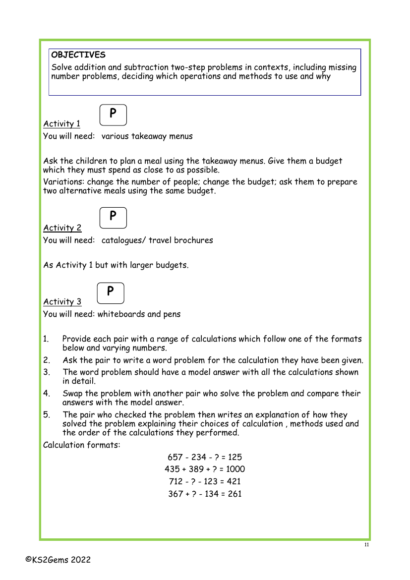 Solve addition and subtraction problems worksheet