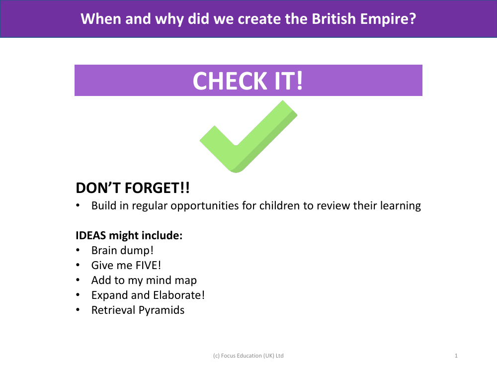 Check it! - British Empire - Year 6