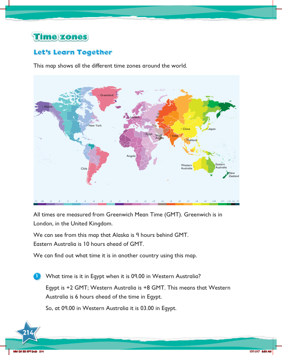 Max Maths, Year 6, Learn together, Time zones (1)