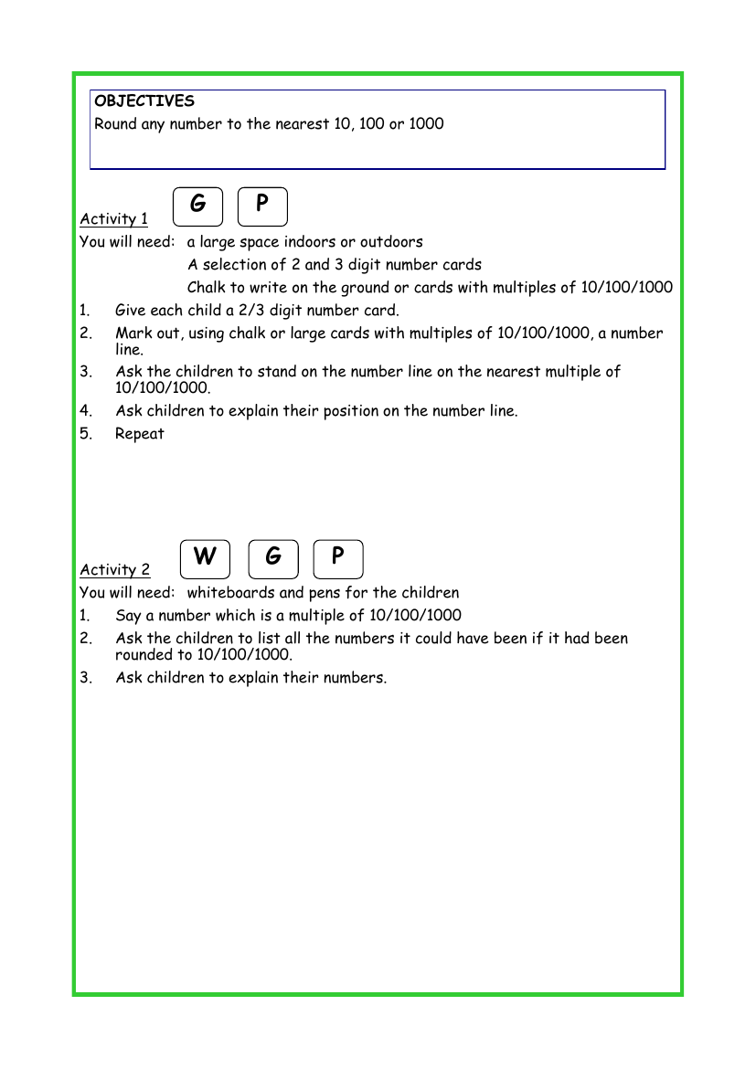 Round to the nearest 10, 100 or 1000 worksheet