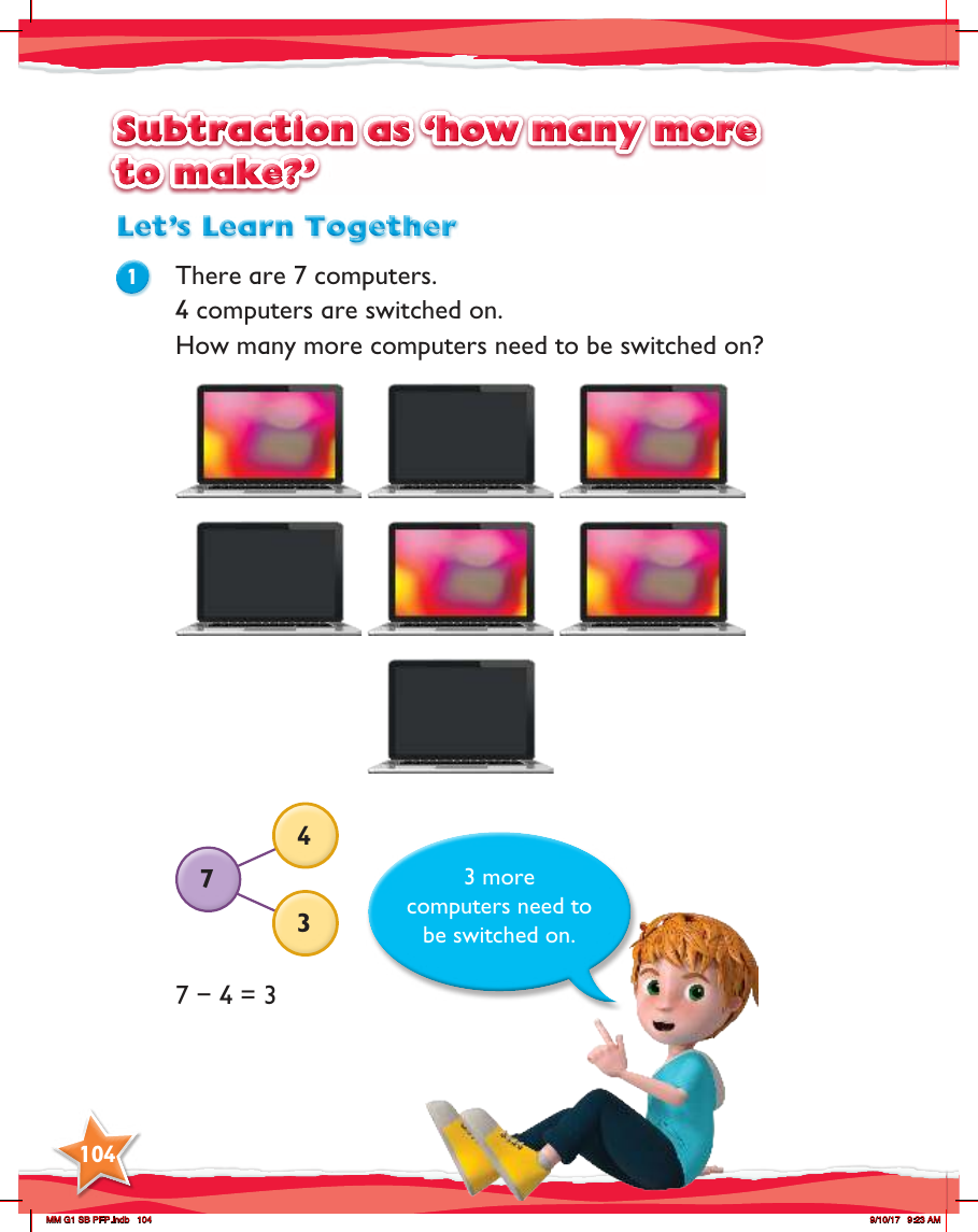 Max Maths, Year 1, Learn together, Subtraction as â€˜how many more to make?â€™