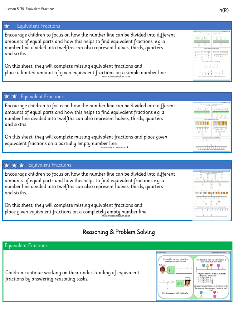 Fractions - Equivalent fractions (1) - Worksheet