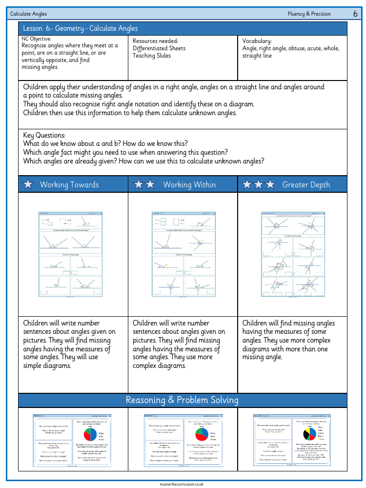 Properties of Shape - Calculate Angles - Worksheet