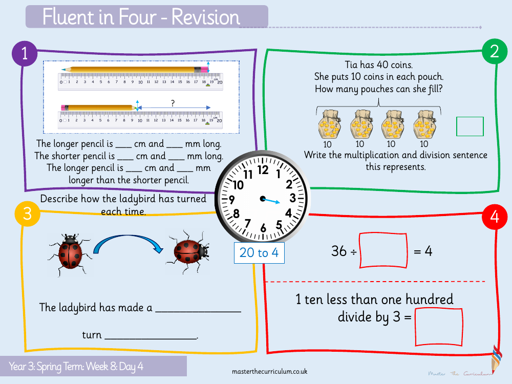 Length and Perimeter - Equivalent Lengths mm & cm​ - Starter