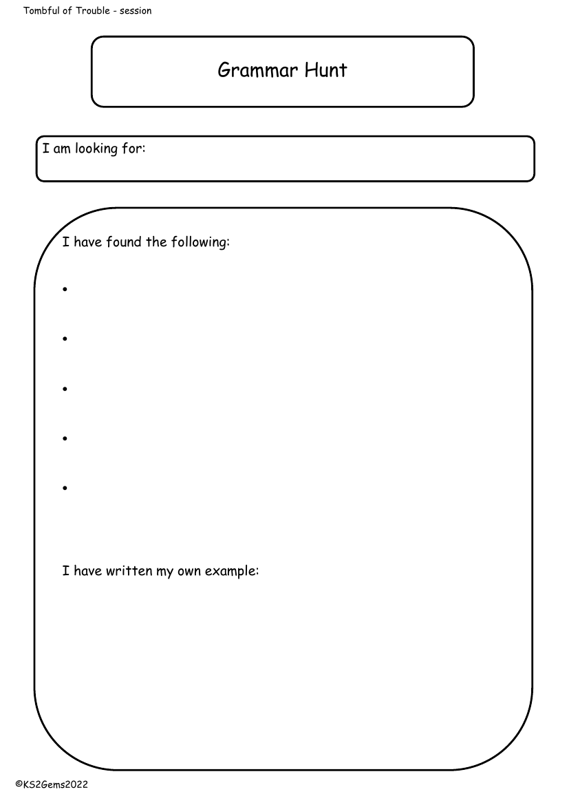 Tombful of Trouble - Grammar Hunt
