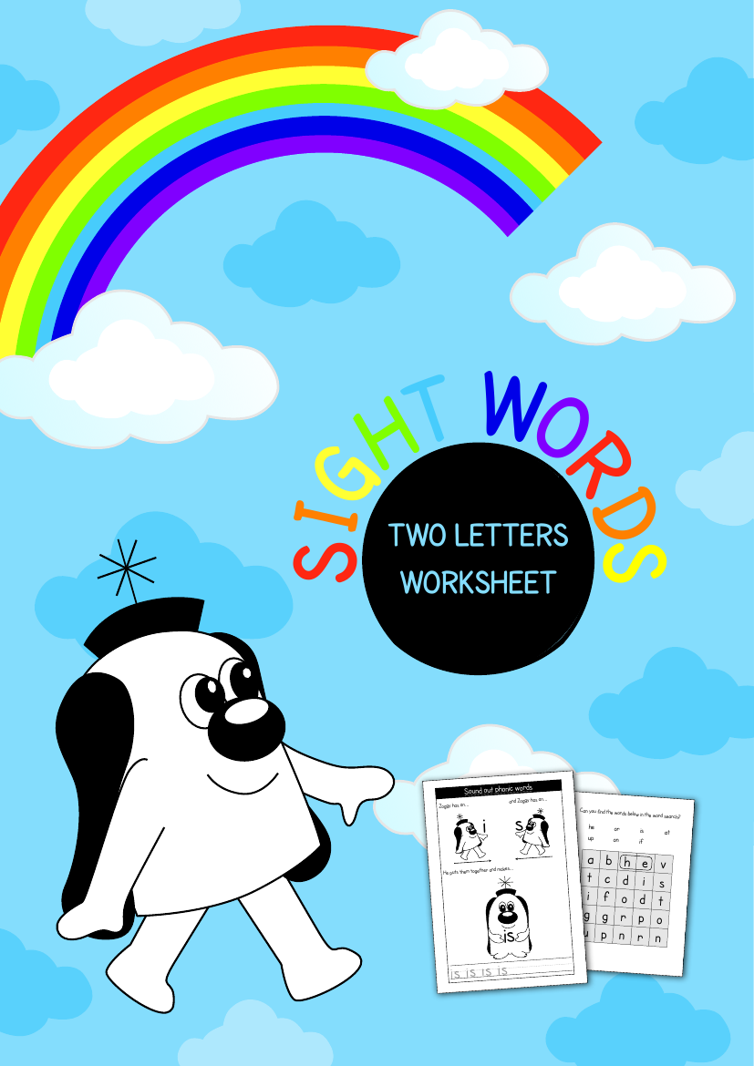 WORKSHEETS To Reinforce Two Letter Sight Words (4-7 years) - Activity Pack