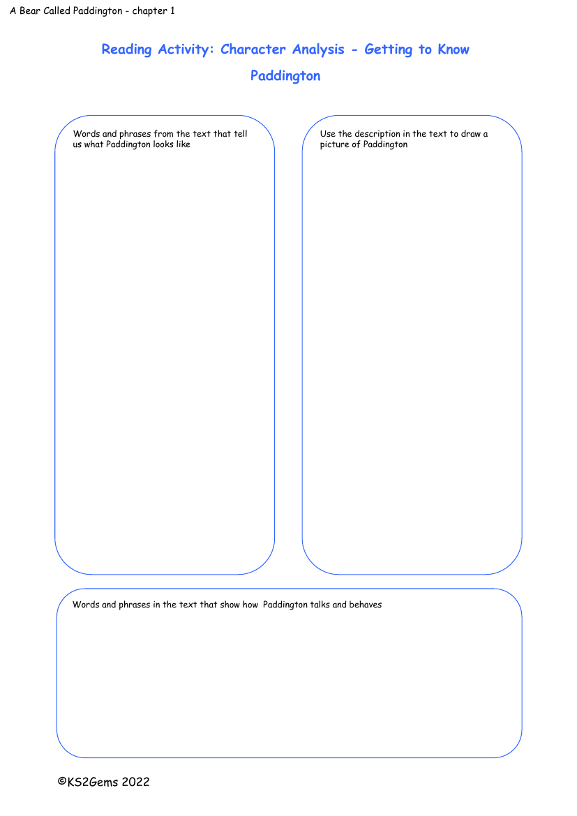 A Bear Called Paddington - Chapter 1 - Character Analysis Paddington and Mr Brown