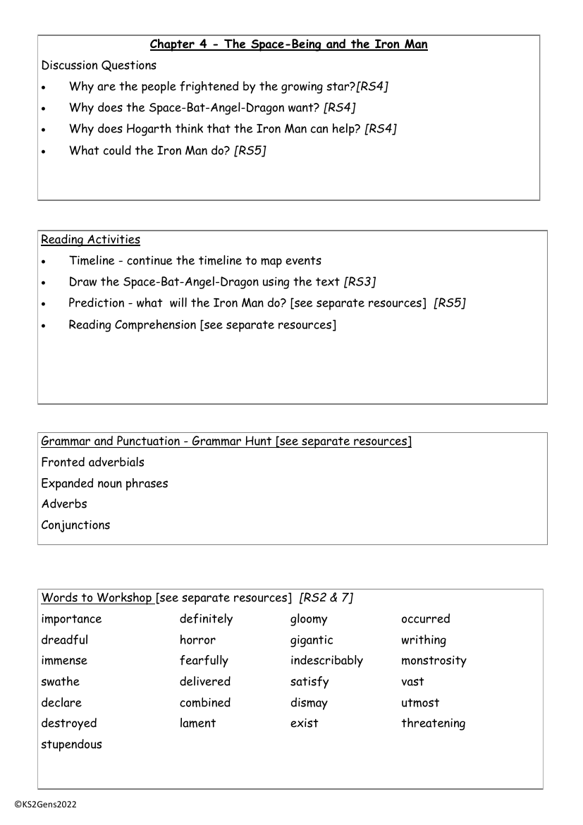 The Iron Man - Chapter 4 - Worksheet